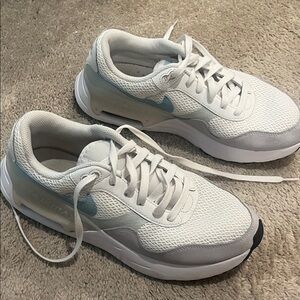 White and Gray NIKE Athletic Sneakers